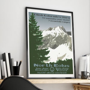 North Eolus, North Eolus poster, North Eolus print, Colorado 14er, Colorado 14ers, 14er poster, 14er print, 14er, 14ers