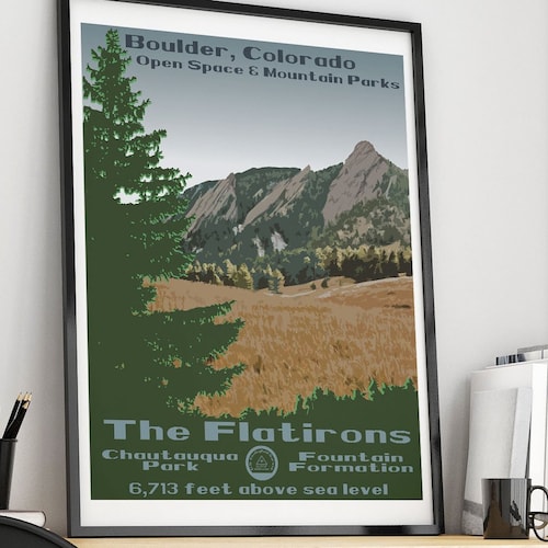 Boulder Colorado Print Flatirons Poster Colorado Print Etsy