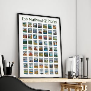 National Park Checklist Poster / 63 National Parks Checklist Poster / National Park Poster