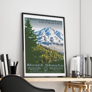 Mt Shasta, Mt Shasta Poster, Mt Shasta Print, Mount Shasta, Shasta, Mount Shasta Print, Mount Shasta Poster