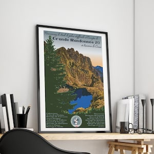 GR20 Print, GR20 Poster, Korsika Poster, Korsika Druck, Grande Randonnee 20, GR20