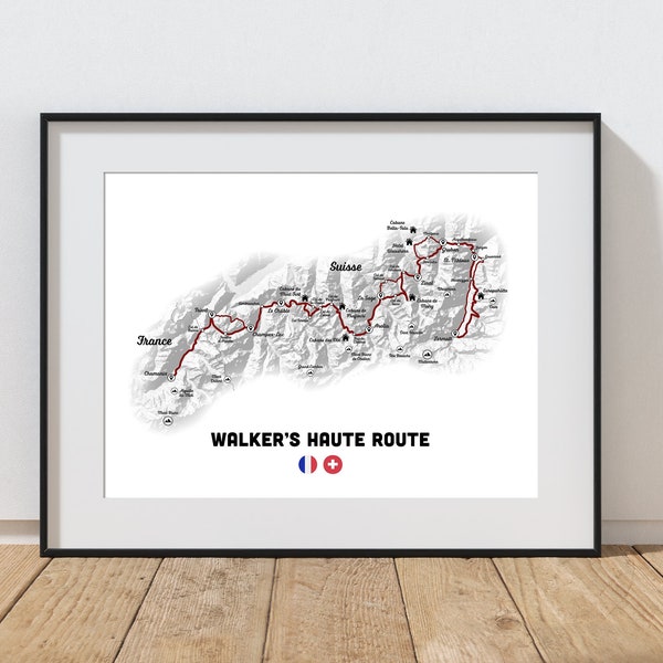 Walker's Haute Route Trail Map, Haute Route Map, Haute Route Hiking Map