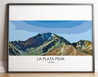 La Plata Peak, La Plata Peak Poster, La Plata Peak Print, Colorado 14er poster, Colorado 14er print