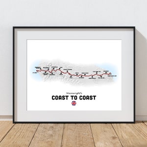 Kaart van Coast to Coast-wandeling | Wainwright's Coast to Coast Walk VK