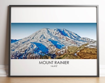 Mt Rainier, Mt Rainier Poster, Mt Rainier Print, Mount Rainier, Mount Rainier Poster, Mount Rainier Print, Mt Rainier art,