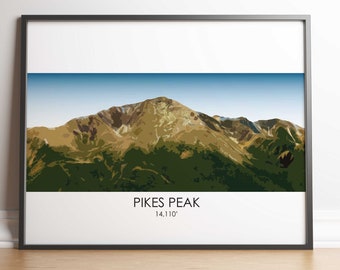 Pikes Peak, Pikes Peak Poster, Pikes Peak Druck, Colorado 14ers, Colorado 14er, 14er, 14er