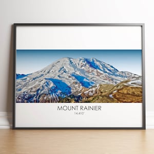 Mt Rainier, Mt Rainier Poster, Mt Rainier Print, Mount Rainier, Mount Rainier Poster, Mount Rainier Print, Mt Rainier art,