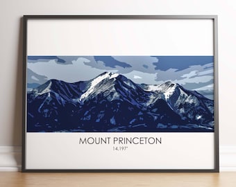 Mt Princeton Art Print - 14ers, 14er poster, 14er art print, Mt. Princeton poster