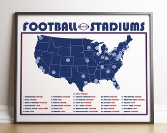 Mapa de estadios de fútbol, mapa de estadios de la NFL, estadios de la NFL, estadios de fútbol