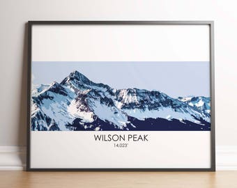 Wilson Peak Art Print - Telluride, 14er, Colorado 14er, 14er Art Print, 14er Poster, Wilson Peak