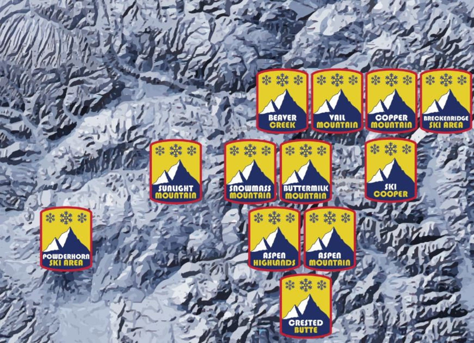 Colorado Ski Resort Map Colorado Ski Area Map Colorado Ski - Etsy