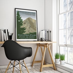 Sunshine Peak, Sunshine Peak poster, Sunshine Peak print, Colorado 14er, Colorado 14ers, 14er poster, 14er print, 14er, 14ers