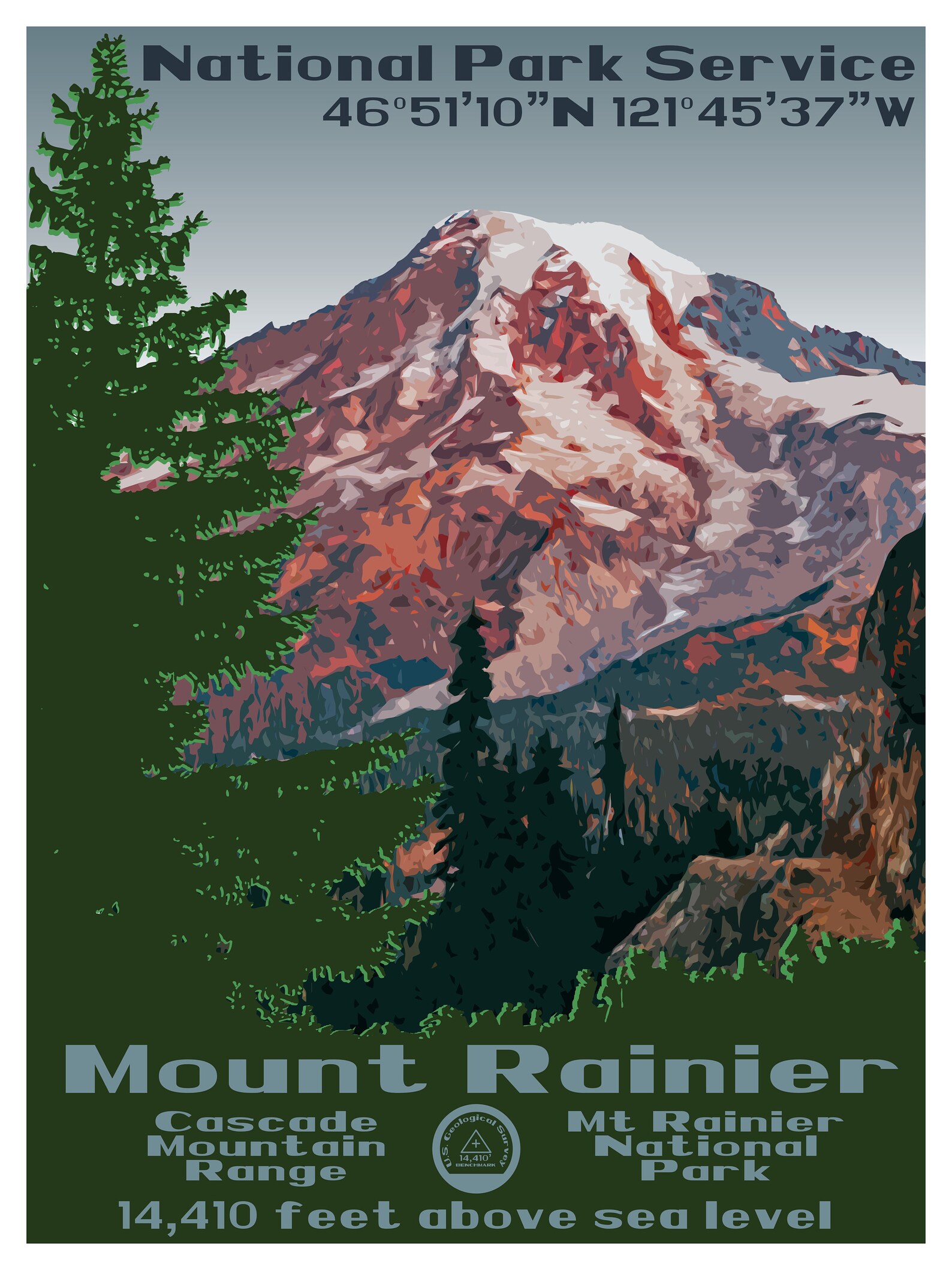 Mount Rainer Poster Mt Rainier, Mt Rainier Poster, Mt Rainier Print, Mount Rainier, Mount ...