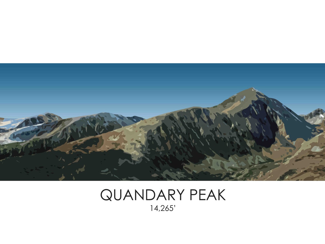 Quandary Peak Poster Quandary Peak Print Quandary Peak Mt Etsy