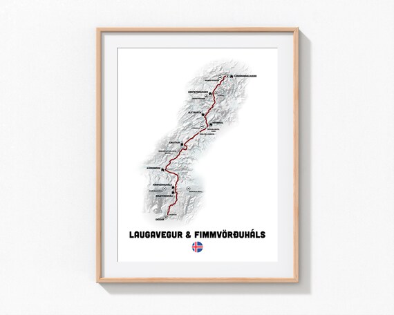 Laugavegur and fimmvörðuháls trail map cheap