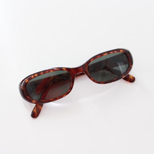 Authentic Vintage 90s Slim Oval Tortoise Sunglasses