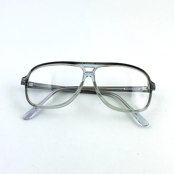 True Vintage 80s 90s Oversized Pilot Transparent Clear Lens Glasses Etsy UK