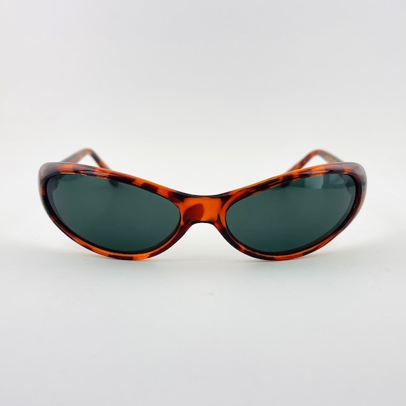 Authentic 90 Vintage Tortoise Brown Oval Sunglass… - image 2