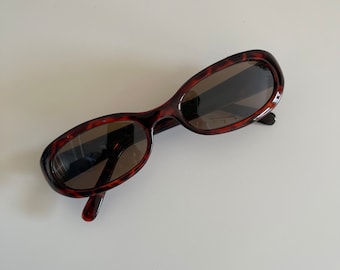 Authentic 90s Rectangular Brown Tortoise Frame Sunglasses