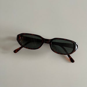 Authentic Vintage 90s Slim Tortoise Rectangle Sunglasses