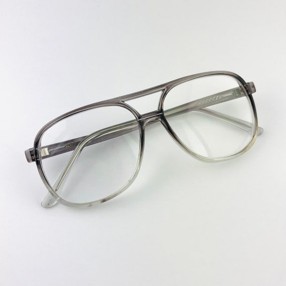 True Vintage 80s 90s Oversized Pilot Transparent Grey Reading Glasses Etsy UK