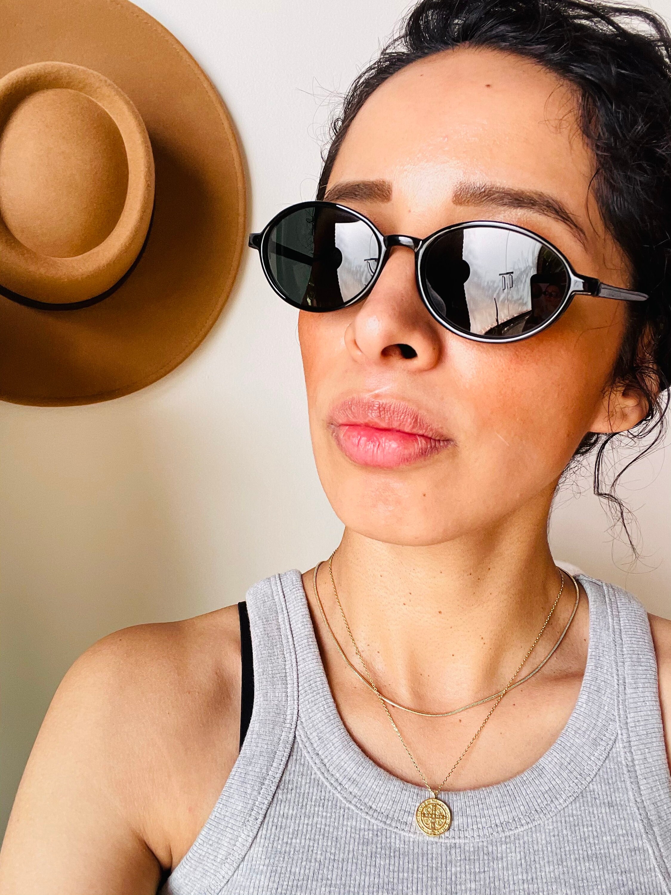 Vintage 90s Mini Black Oval Sunglasses Authentic Deadstock Etsy