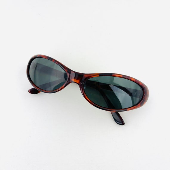 Authentic 90 Vintage Tortoise Brown Oval Sunglass… - image 5