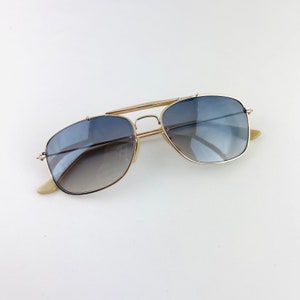 True Vintage Deadstock 90s Gold Wire Rectangle Aviator Sunglasses
