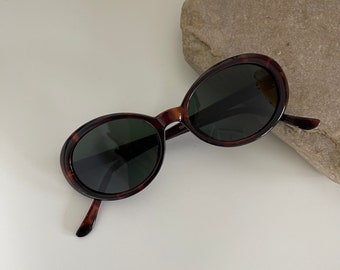 Authentic Vintage 90s Oval Tortoise Sunglasses