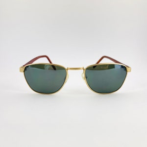 Vintage Mini Gold Metal Frame Square Sunglasses with Mirror Lens