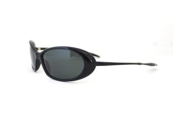 Vintage 90s  Black Wraparound Sunglasses
