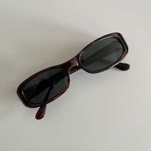 Authentic Vintage 90s Slim Tortoise Rectangle Sunglasses