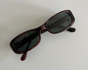 Authentic Vintage 90s Slim Tortoise Rectangle Sunglasses