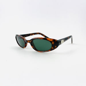 Authentic Vintage 90s Slim Tortoise Shell Oval Sunglasses image 7