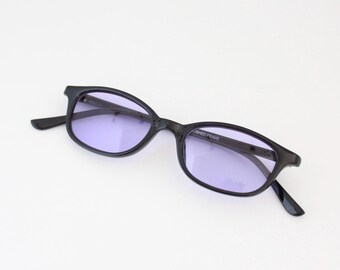 Sophia Loren Gold Purple Metal Oval Half Rim Sunglasses Zyloware M304 1685019135 Sophia Loren Gold Purple Metal Oval Half Rim Sunglasses  main image 3