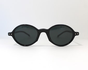 Vintage 90s Mini Black Oval Sunglasses