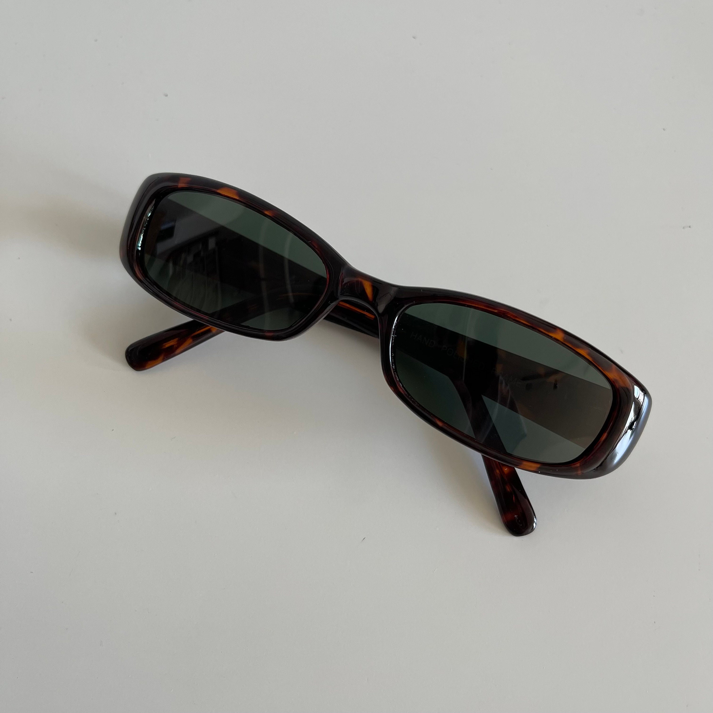 YAMEIZE Retro kleine rechthoekige zonnebril voor vrouwen mannen jaren 90 vintage smalle rechthoekige zonnebril, Small