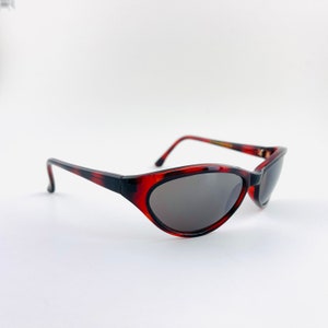 Authentic Vintage 90s Slim Tortoise Oval Sunglasses with Mirror Lens