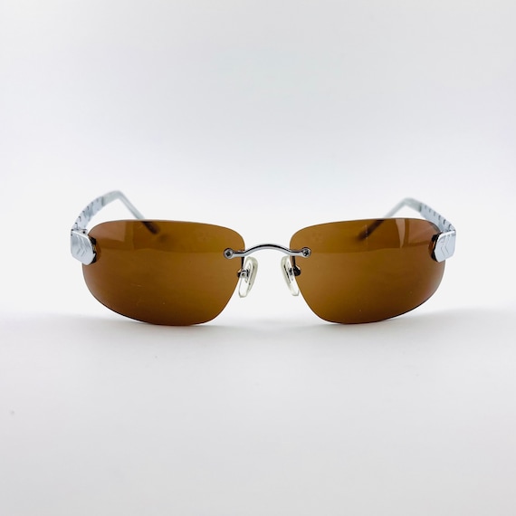 Authentic Y2k Brown Transparent Wire Sunglasses |… - image 2