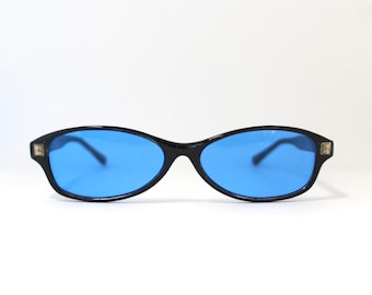Authentic 90s Oval Sunglasses with Blue Lenses