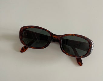 Authentic Vintage 90s Tortoise Shell Rectangle Sunglasses