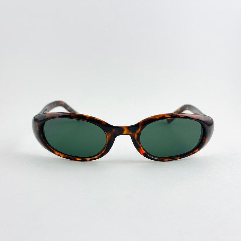 Authentic Vintage 90s Slim Tortoise Shell Oval Sunglasses image 6