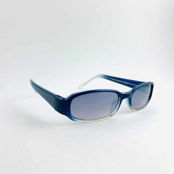 Authentic Y2k Rectangle Blue Frame Sunglasses wit… - image 3