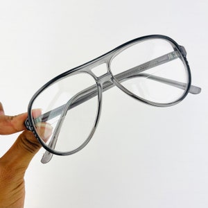 Vintage 80s 90s  Pilot Transparent Grey Bifocal Reading Glasses