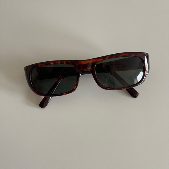 Authentic Vintage 90s Tortoise Rectangle Sunglass… - image 4