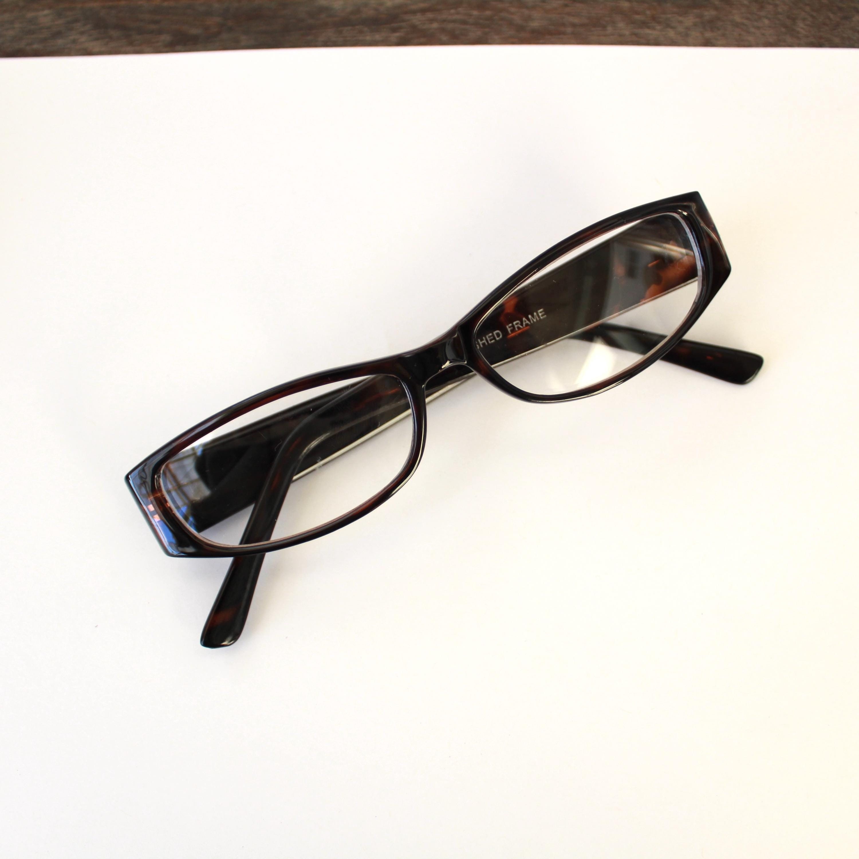 Vintage 90s Tortoise Rectangle Clear Lens Glasses - Etsy