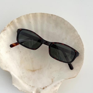 Authentic Vintage 90s Slim Tortoise Rectangle Sunglasses