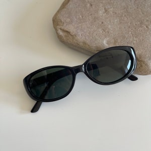 Authentic Vintage 90s Black Oval Sunglasses