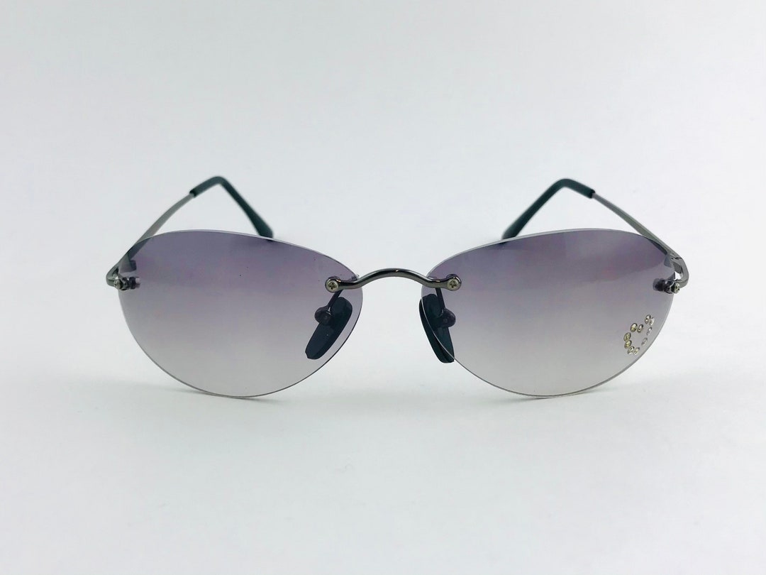 La Perla Sunglasses 2000s Marble Grey With Rhinestones Spe078s 