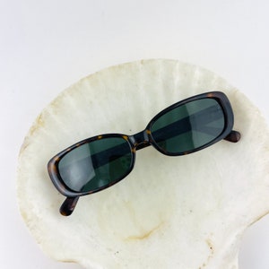 Authentic Vintage 90s Slim Tortoise Rectangle Sunglasses